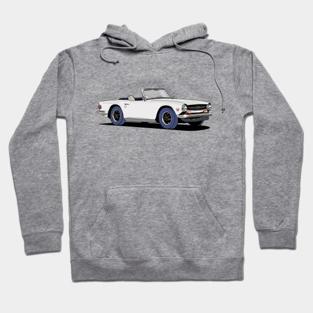 Triumph TR6 Car in white Hoodie by Webazoot